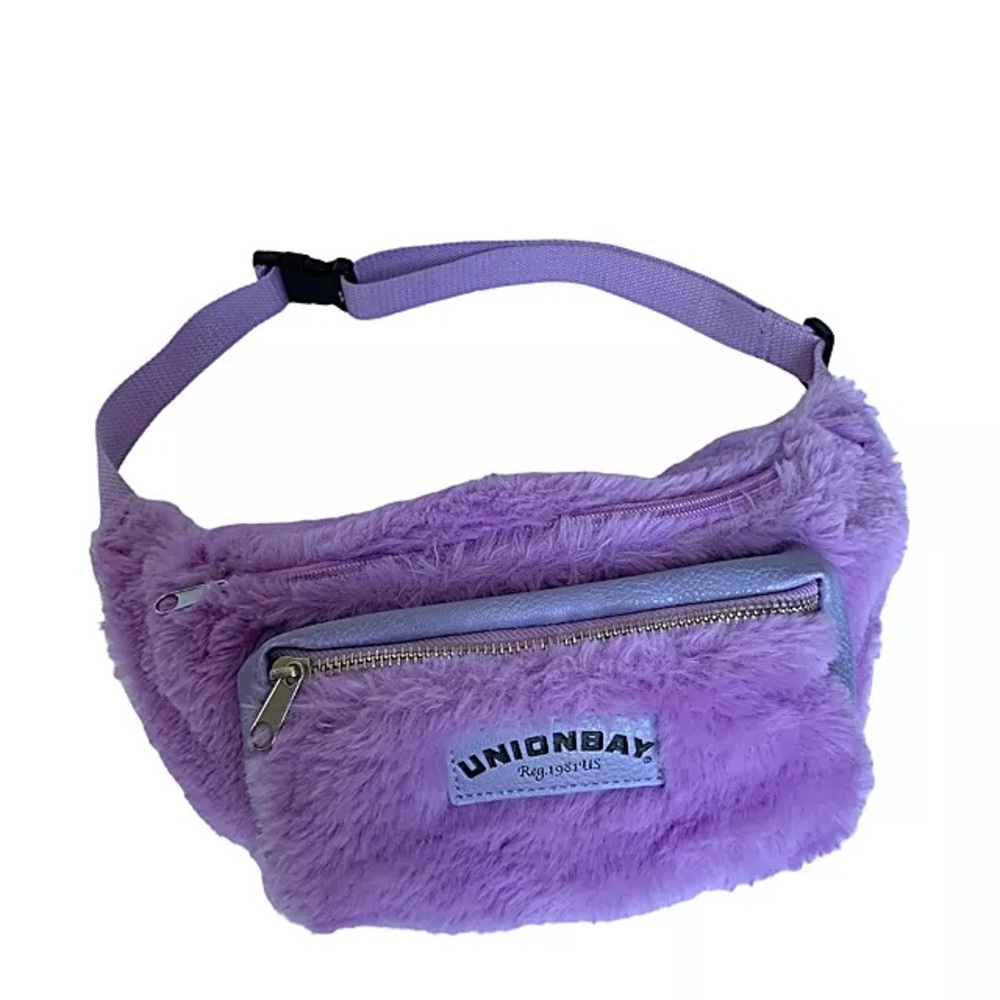 UNIONBAY PURPLE PLUSH BELT BAG FANNY PACK nwt